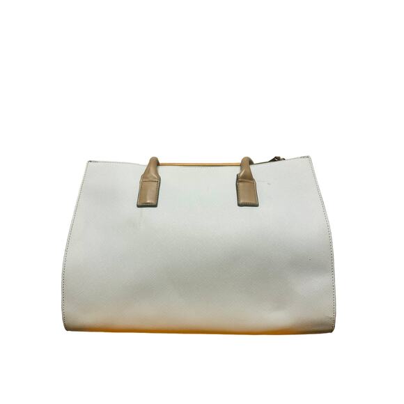 Kelly and Katie soft blue canvas large leather tote handbag - Picture 2 of 5